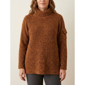 🇨🇦 NWT Vintage Glensport Cognac Brown Turtleneck Long Sleeve Plush Sweater